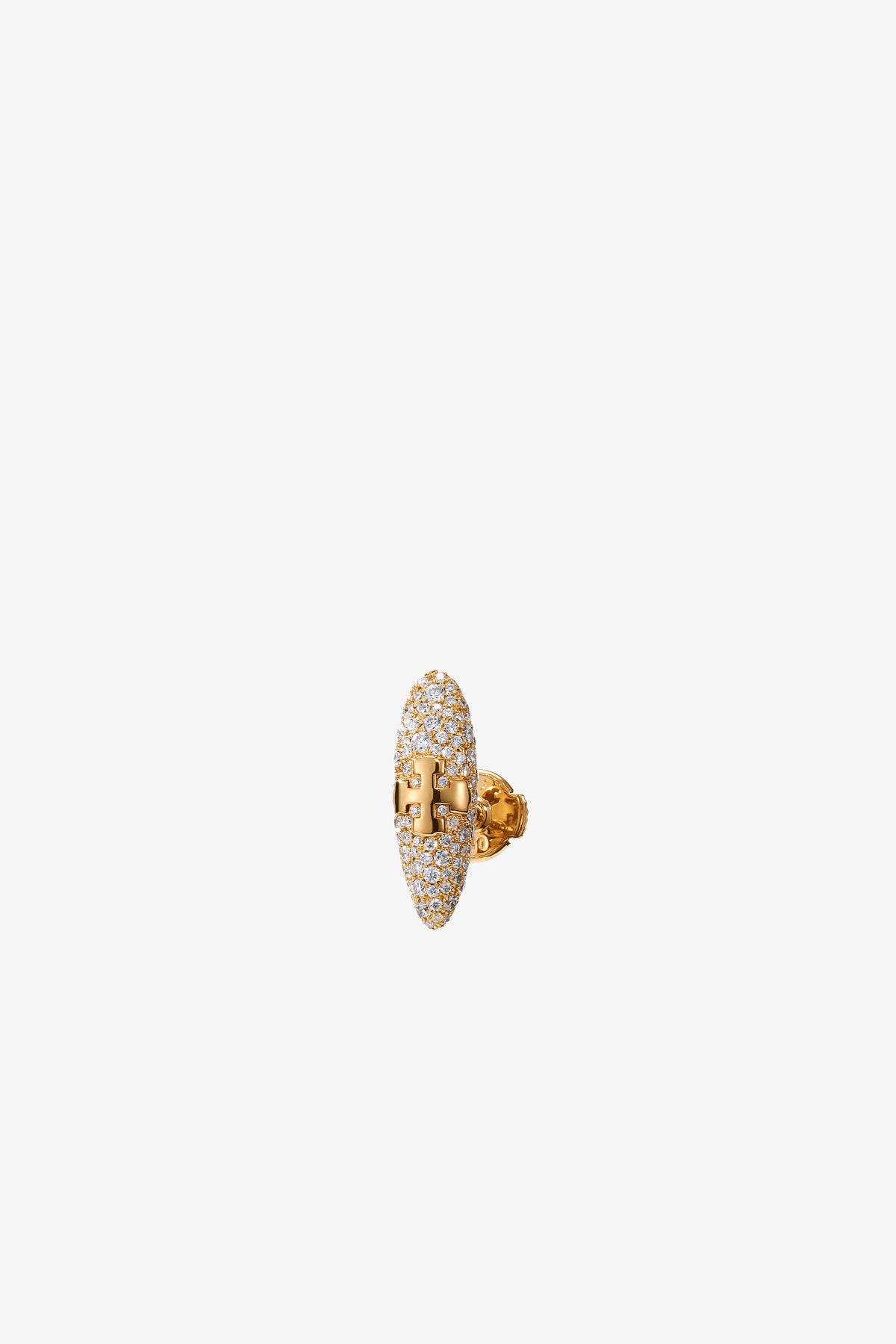 GOLD GRAIN EARRING WITH FULL DIAMONDS