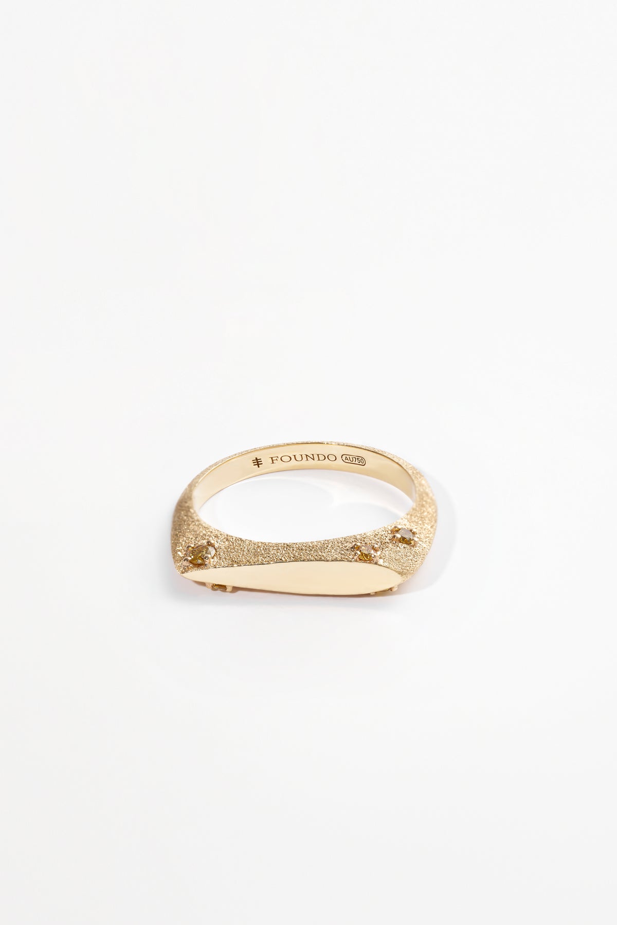 Gold grain ring with Yellow Diamond