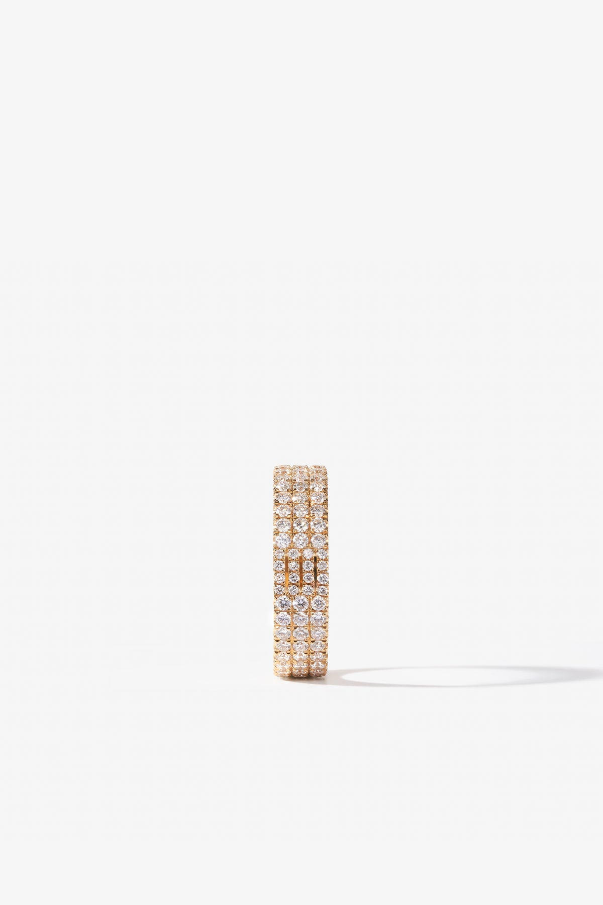 Frosted Gold Ring 03 18K Gold · Three-Row Pavé