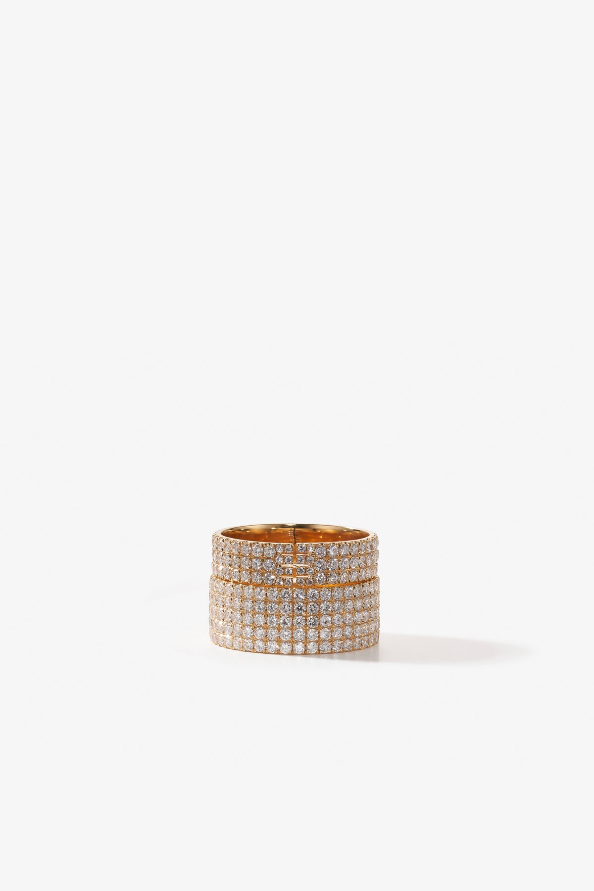 Frosted Gold Ring 05 18K Gold · Five-Row Pavé