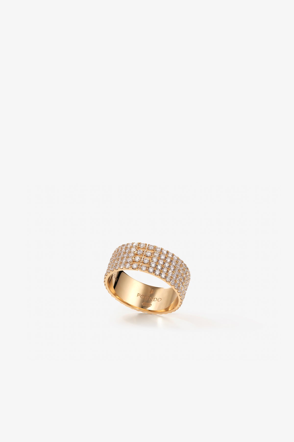 Frosted Gold Ring 05 18K Gold · Five-Row Pavé