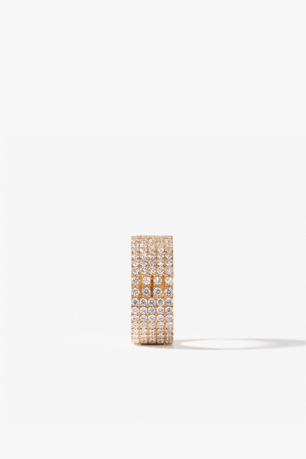 Frosted Gold Ring 05 18K Gold · Five-Row Pavé