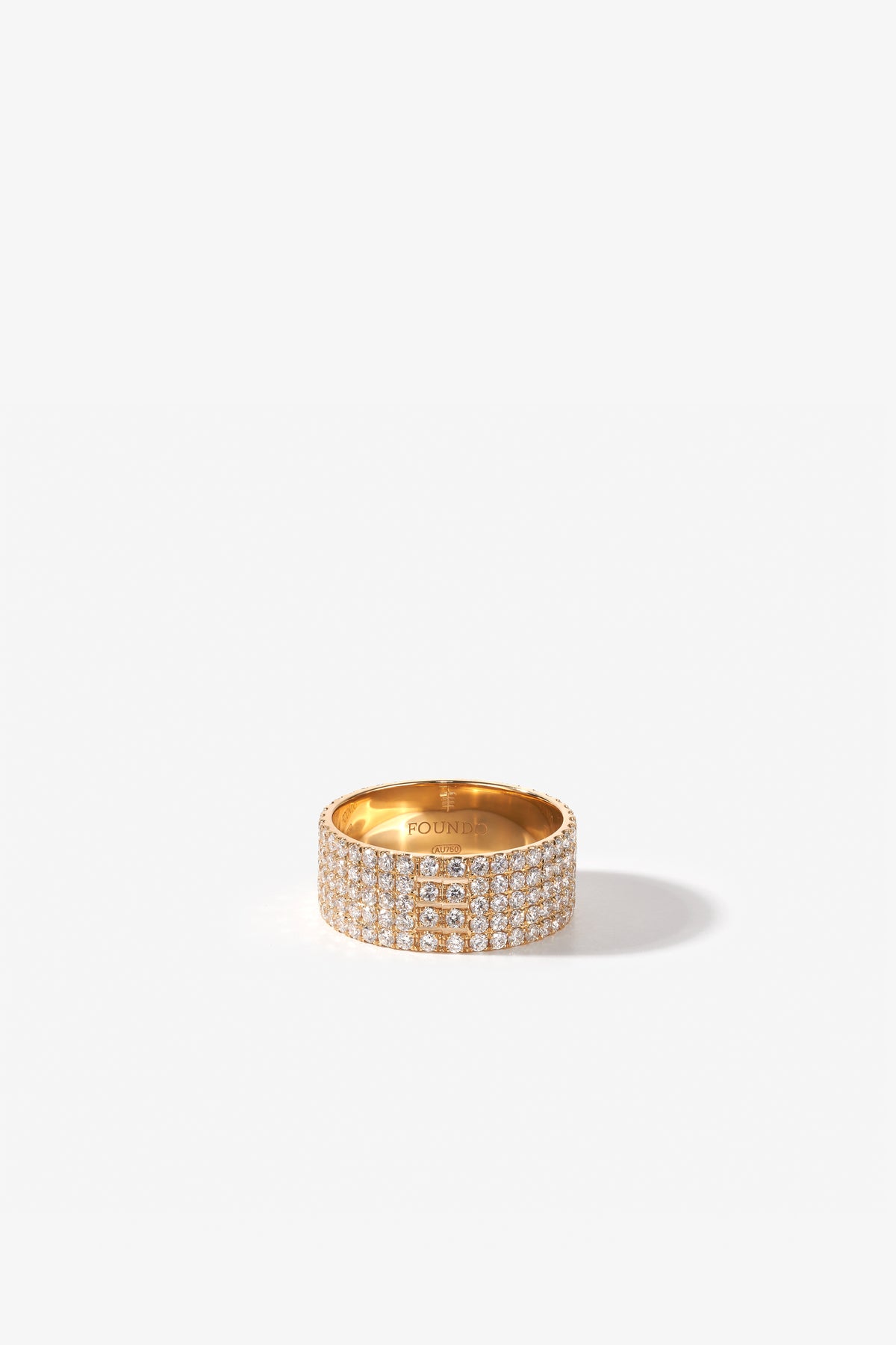 Frosted Gold Ring 05 18K Gold · Five-Row Pavé